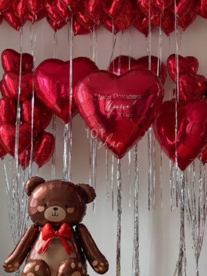 Heart composition with a teddy bear 1126
