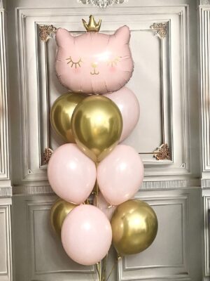 Pink cat & gold chrome 8904