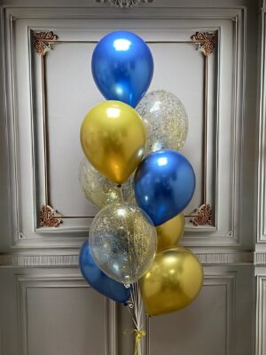 Gold & blue glitter 049