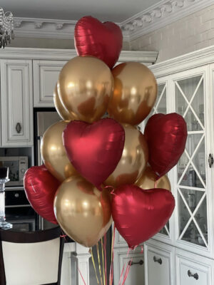 Gold & Red Hearts 2044