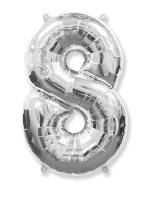 Цифра серебро 8