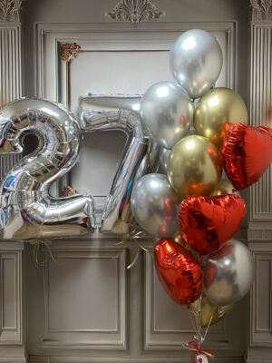 Gold & 25 silver heart 6004